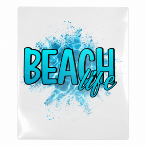 Beach Life Blue Splash Beach & Summer UV transfer design for hard surfaces