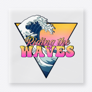 Riding The Waves Beach & Summer DTF transfer mockup