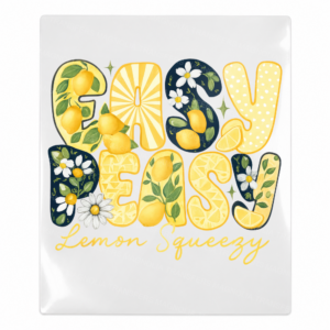 Easy Peasy Lemon Squeezy Bold Beach & Summer UV transfer design for hard surfaces