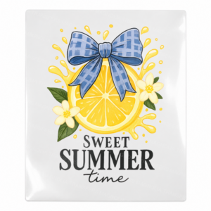 Sweet Summer Time Lemon Bow Beach & Summer UV transfer design for hard surfaces