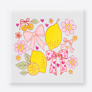 Lemon Bows and Flowers Beach & Summer DTF transfer mockup