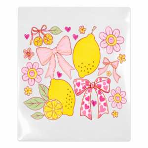 Lemon Bows and Flowers Beach & Summer UV transfer design for hard surfaces
