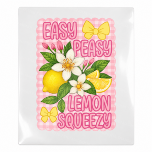 Easy Peasy Lemon Squeezy Pink Beach & Summer UV transfer design for hard surfaces