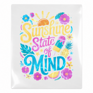 Sunshine State Of Mind Beach & Summer UV transfer design for hard surfaces