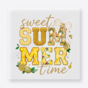 Sweet Summer Time Lemon Glitter Beach & Summer DTF transfer mockup