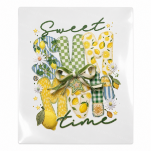 Sweet Summer Time Lemon Gingham Beach & Summer UV transfer design for hard surfaces