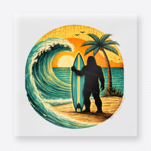 Surfer Sunset Wave Beach & Summer DTF transfer mockup