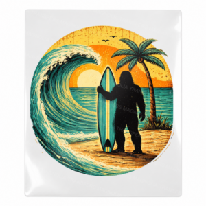 Surfer Sunset Wave Beach & Summer UV transfer design for hard surfaces