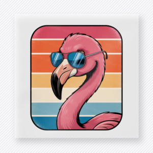 Flamingo Sunglasses Retro Beach & Summer DTF transfer mockup