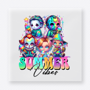Summer Vibes Horror Dolls Beach & Summer DTF transfer mockup