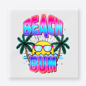 Beach Bum Neon Sunglasses Beach & Summer DTF transfer mockup