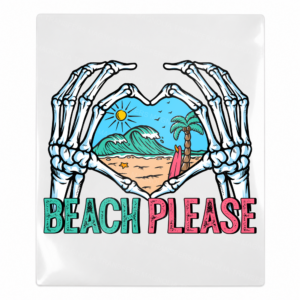 Beach Please Skeleton Hands Beach & Summer UV transfer design for hard surfaces