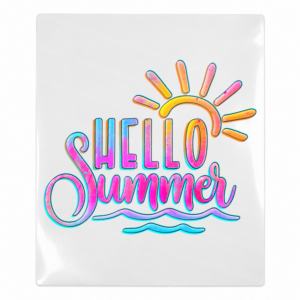 Hello Summer Sun Waves Beach & Summer UV transfer design for hard surfaces