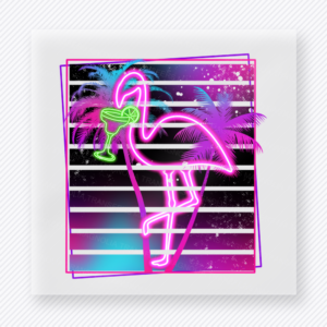 Neon Flamingo Beach & Summer DTF transfer mockup