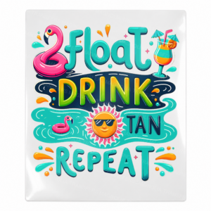 Float Drink Tan Repeat Beach & Summer UV Transfers