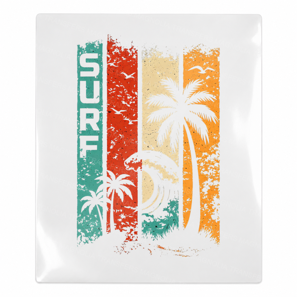 Surf 45 Palm Stripe Beach & Summer UV Transfers