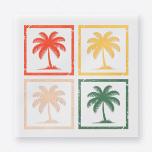 Four Palm Tree Squares Beach & Summer DTF transfer mockup