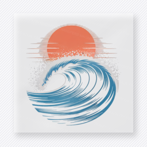 Ocean Wave Sunset Beach & Summer DTF transfer mockup