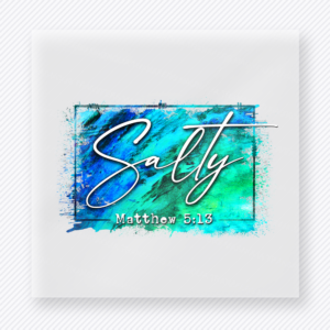 Salty Matthew 5:13 Blue Beach & Summer DTF transfer mockup