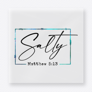 Salty Matthew 5:13 Teal Beach & Summer DTF transfer mockup