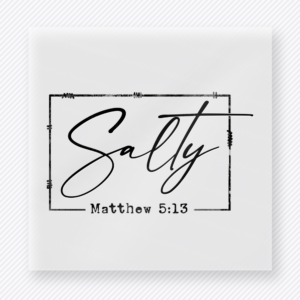 Salty Matthew 5:13 Black Beach & Summer DTF transfer mockup