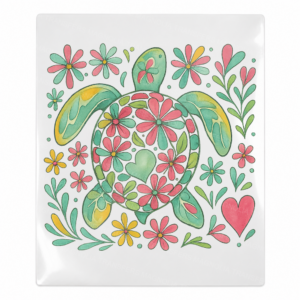 Floral Sea Turtle Beach & Summer UV Transfers