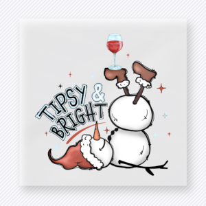 Tipsy And Bright Snowman Playful Holding Christmas DTF Transfers