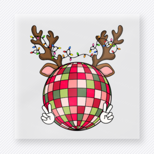 Reindeer Disco Ball Christmas DTF Transfers