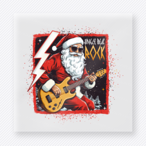 Rock And Roll Santa Christmas DTF Transfers