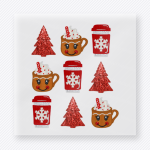 Gingerbread Cocoa Christmas Pattern Christmas DTF Transfers