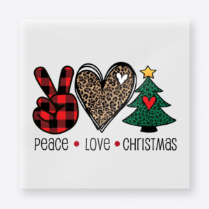 Peace Love Christmas Hand Leopard Christmas DTF Transfers