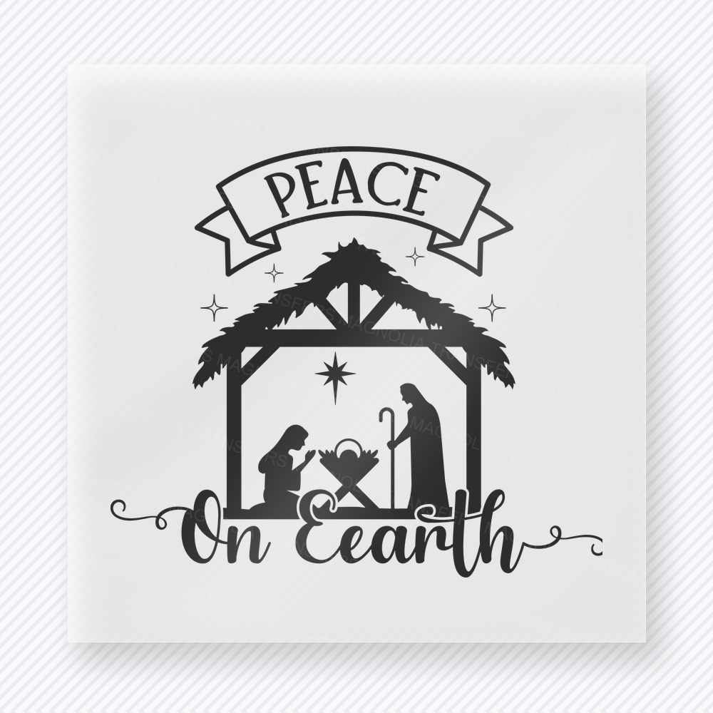 Peace On Earth Nativity Christmas DTF Transfers