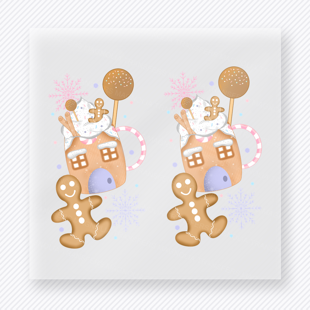 Gingerbread Snowman Pair Christmas DTF Transfers