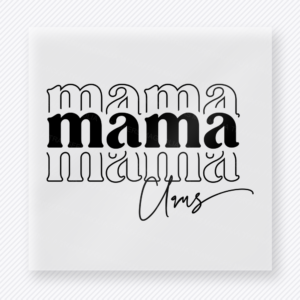 Mama Christmas Stack Christmas DTF transfer featuring stacked mama text with Christmas script accent