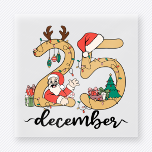 December 25 Santa Christmas DTF Transfers