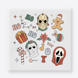 Christmas Horror Icons Bring Festive Christmas DTF Transfers