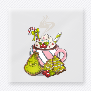Grinch Cocoa Mug Christmas DTF Transfers