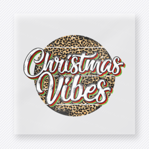 Christmas Vibes Leopard Print Christmas DTF Transfers