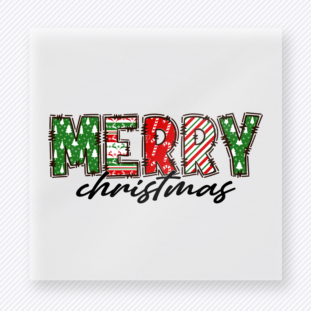 Merry Christmas Plaid Bring Festive Christmas DTF Transfers