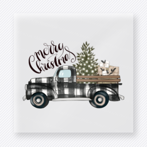 Merry Christmas Black Truck Christmas DTF Transfers
