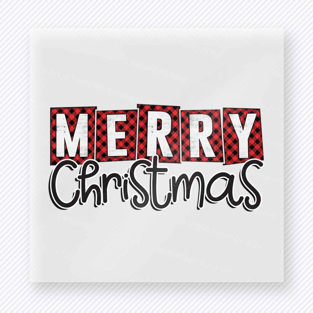Merry Christmas Plaid Bring Festive Christmas DTF Transfers