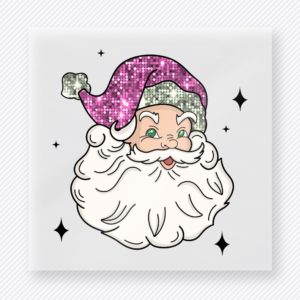 Purple Santa Face Christmas DTF Transfers