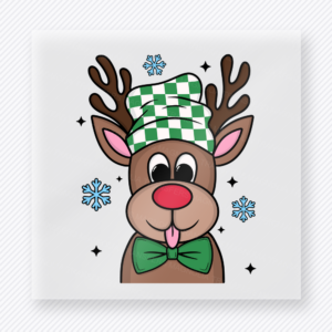 Green Plaid Reindeer Bring Festive Christmas DTF Transfers
