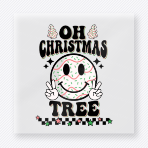 Oh Christmas Tree Peace Smiley Christmas DTF Transfers