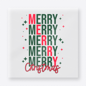 Merry Merry Merry Christmas Vertical Christmas DTF Transfers