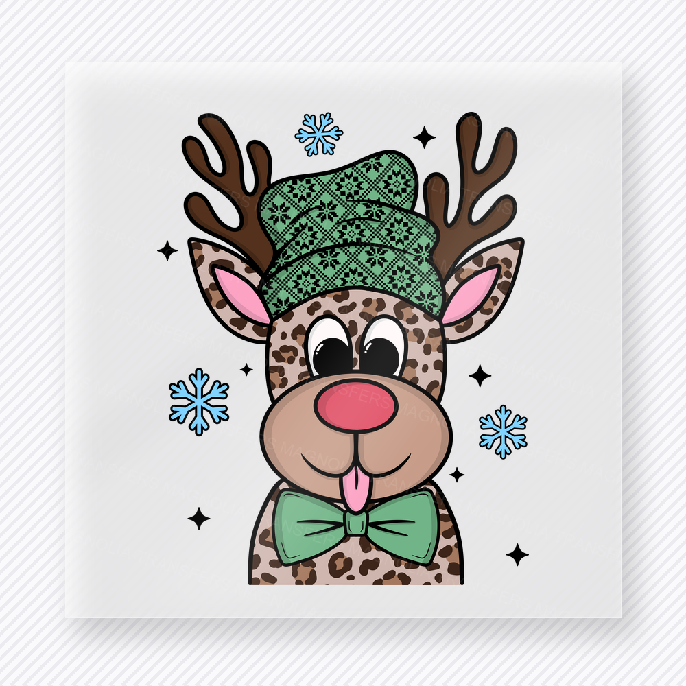 Green Plaid Reindeer Bring Festive Christmas DTF Transfers