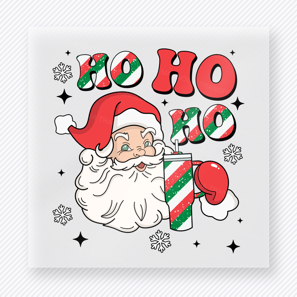 Ho Ho Ho Santa Candy Cane Bring Festive Christmas DTF Transfers