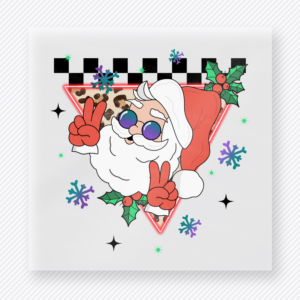 Retro Santa Peace Sign Christmas DTF Transfers