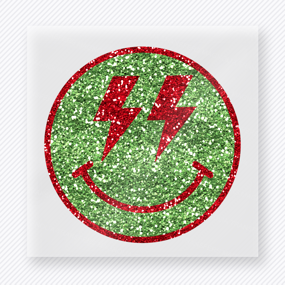 Christmas Smiley Lightning Christmas DTF Transfers