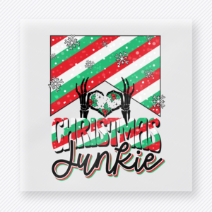 Christmas Junkie Candy Stripes Bring Festive Christmas DTF Transfers
